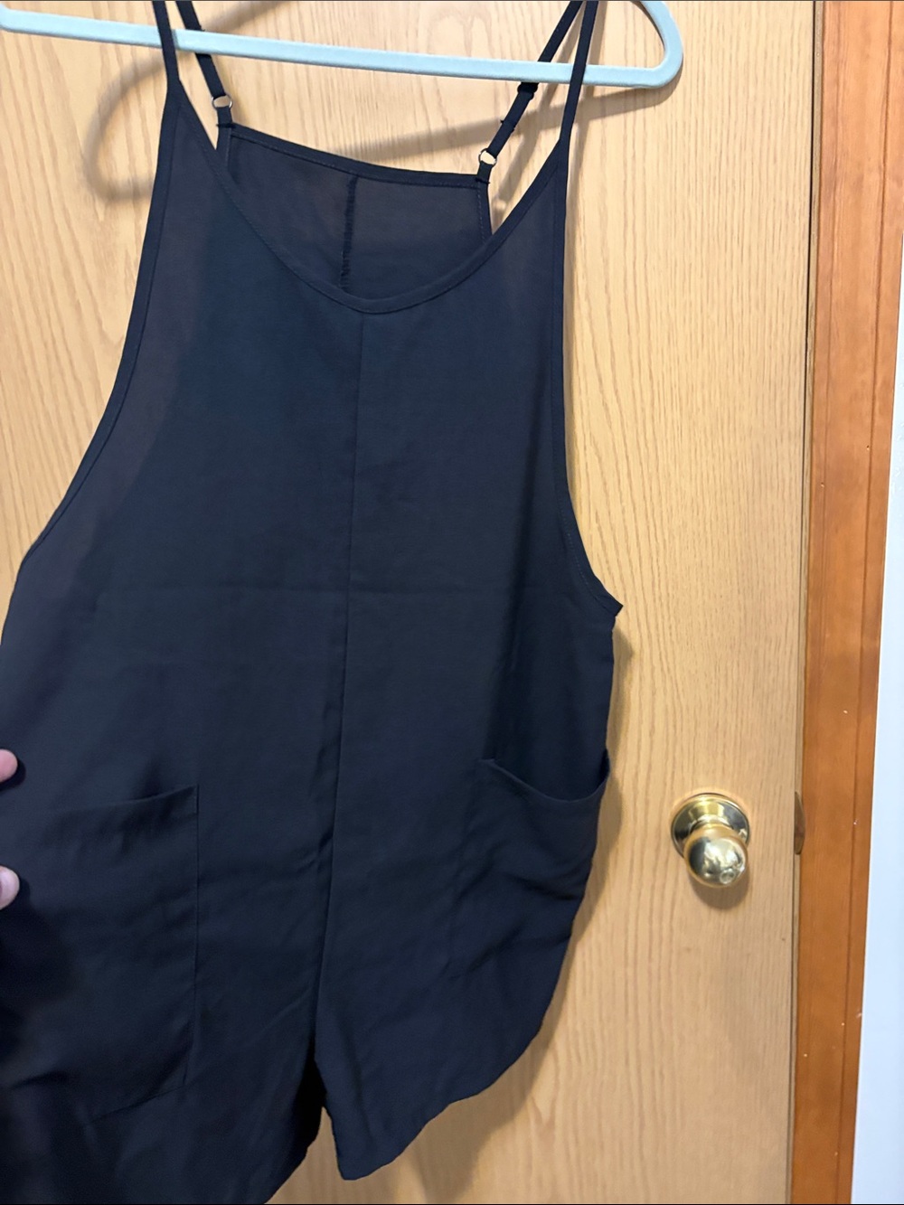 Black Sleeveless Pocket Romper - Women